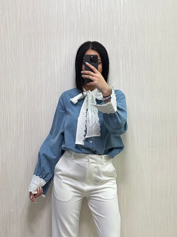 Camicia jeans merletto