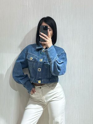 Giubbotto jeans fiocco