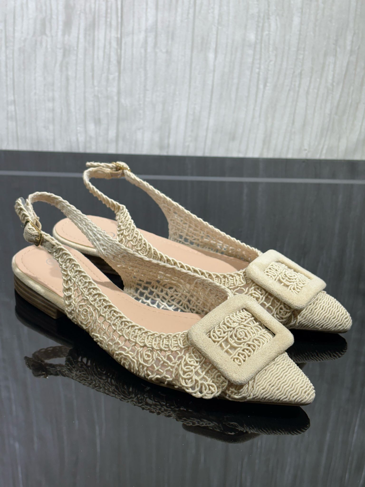 Ballerina Uncinetto - beige, 38
