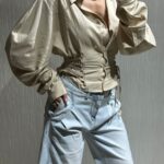 Camicia lino stringhe
