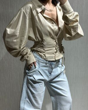 Camicia lino stringhe