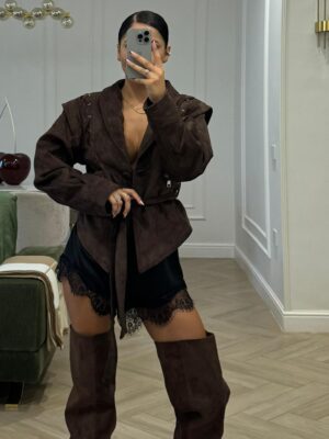 Giacca Stringhe Daino