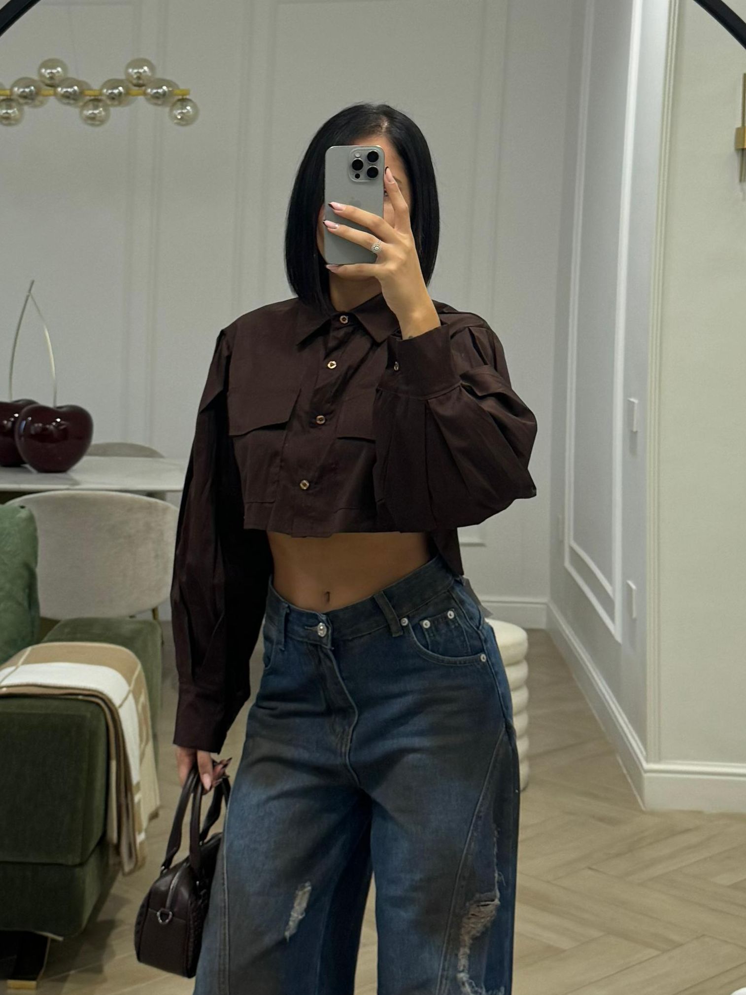 Camicia crop taschio