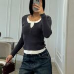 Maglia Bicolor bottoni