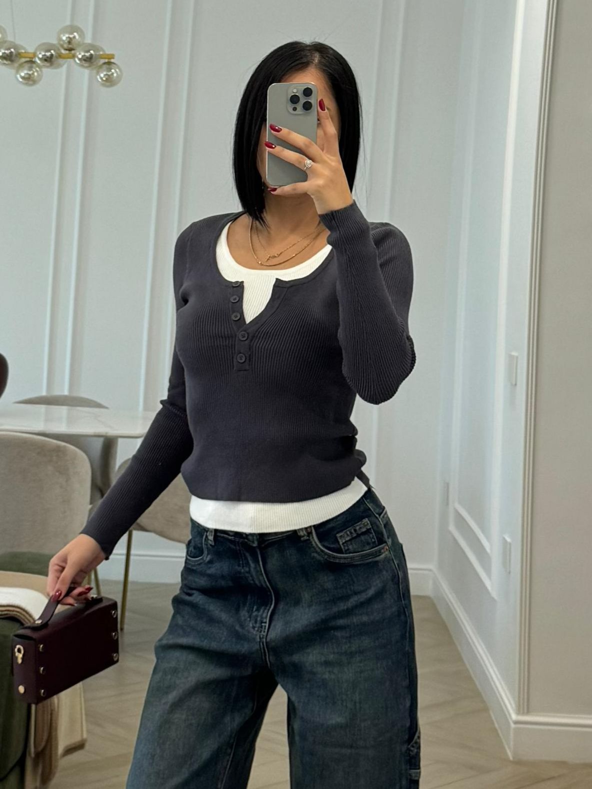 Maglia Bicolor bottoni