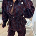 Giacca stringhe Velluto