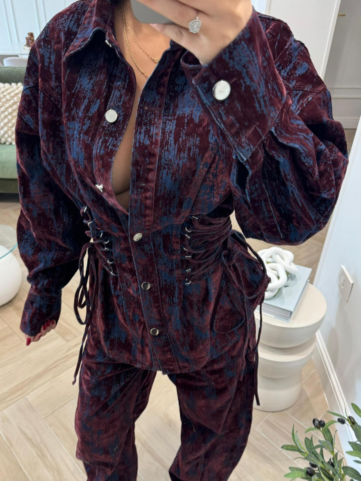 Giacca stringhe Velluto