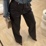 Pantaloni palazzo ecopelle