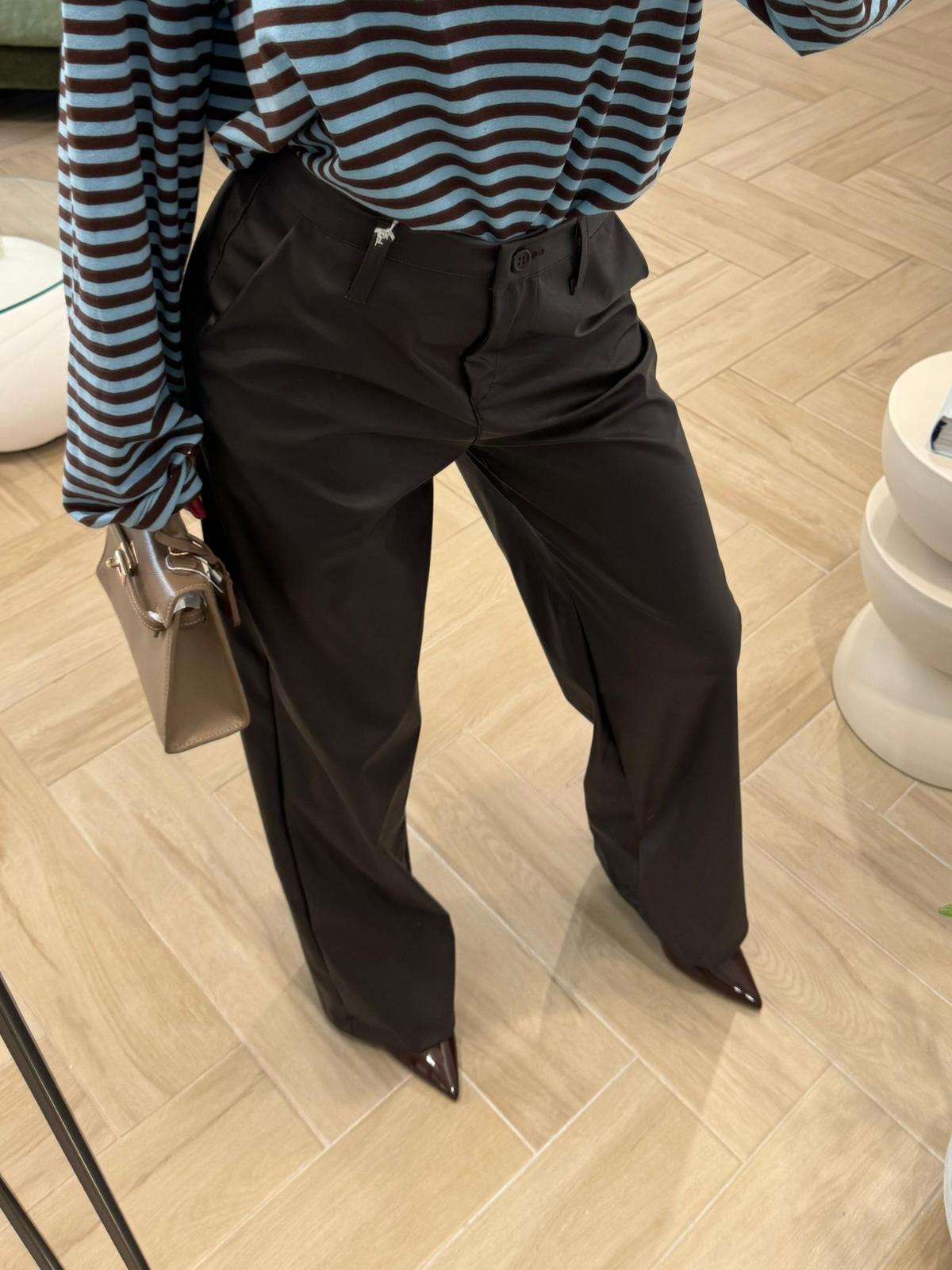 Pantaloni palazzo ecopelle