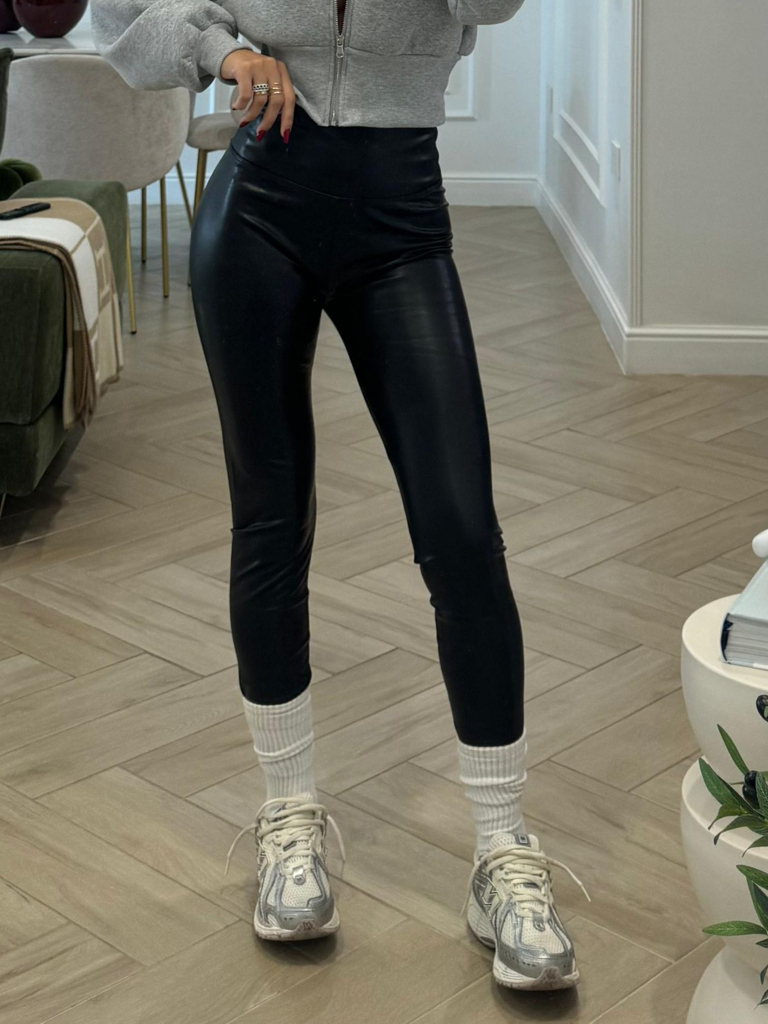 Leggings in ecopelle