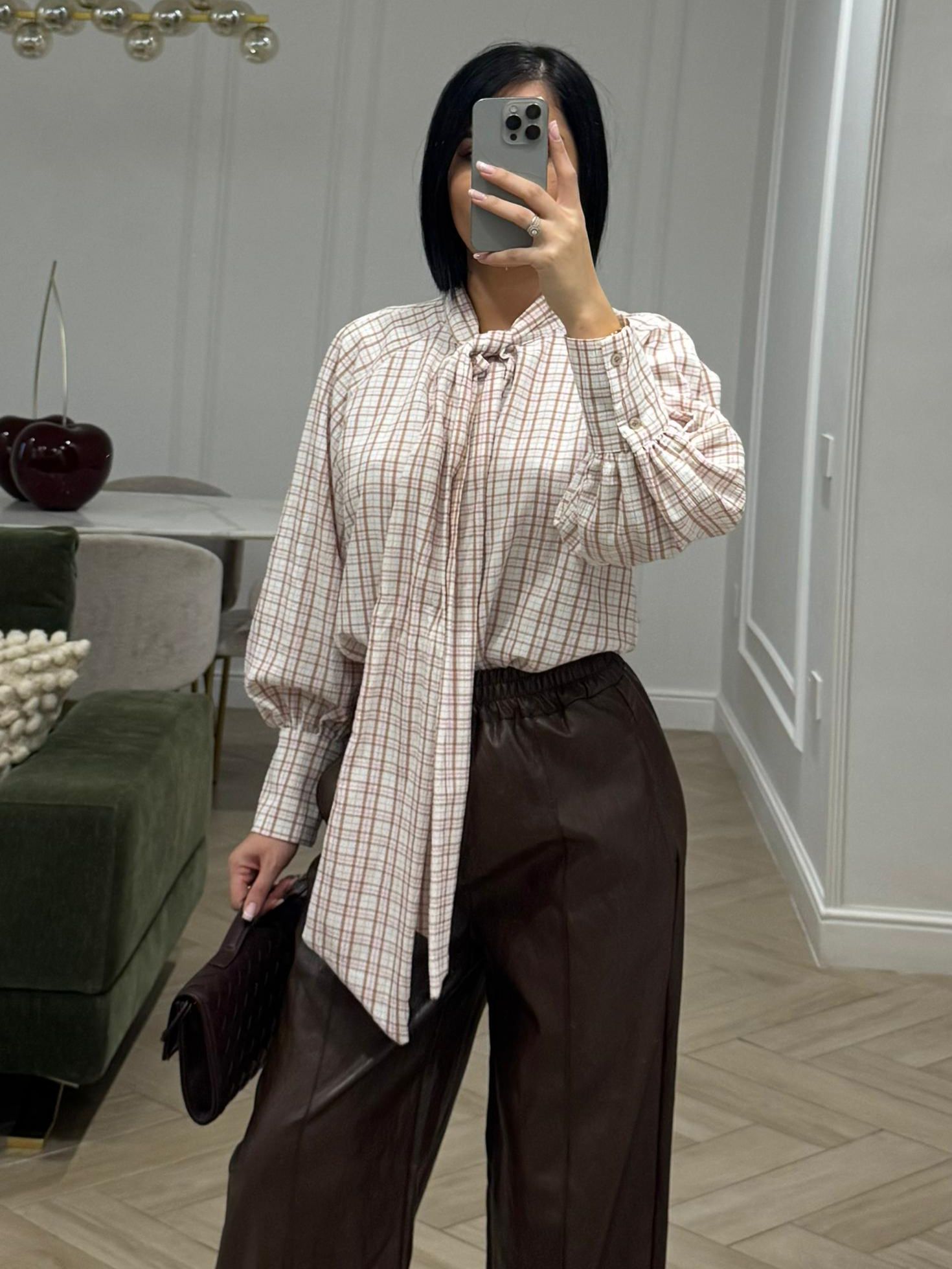 Camicia fiocco quadri